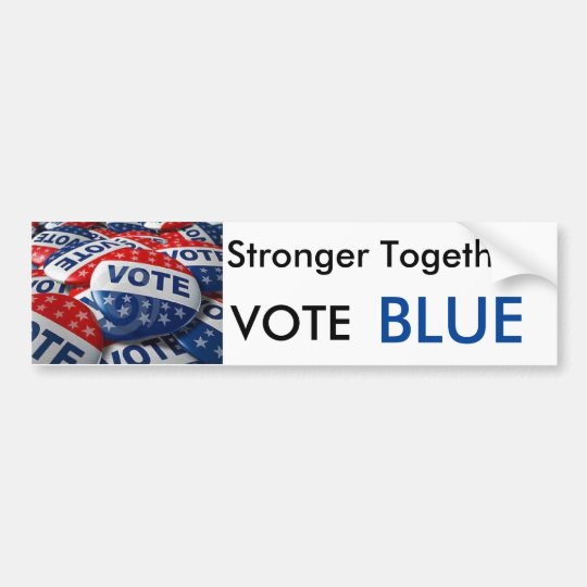 Vote Blue Stronger Together Democratic Bumper Sticker Zazzle.co.nz