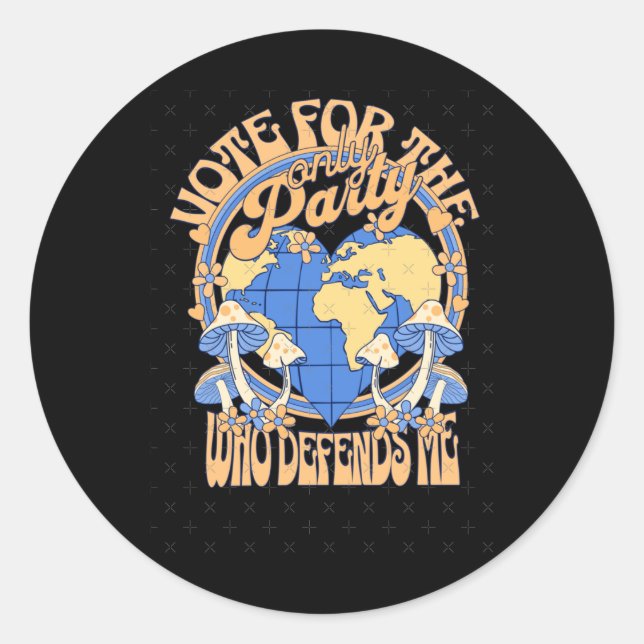 Vote Blue Vote For Earth Sticker  (Front)