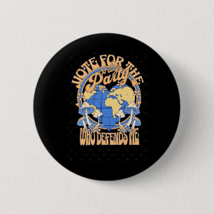 Vote Blue Vote For Earth Sticker 6 Cm Round Badge