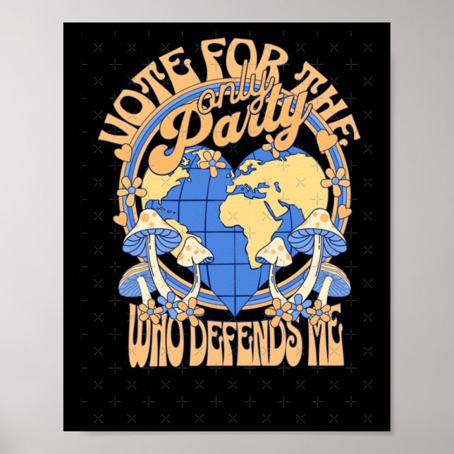 Vote Blue Vote For Earth Sticker  Poster (Front)