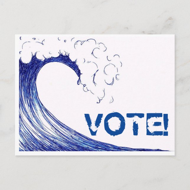 VOTE Blue Wave 2018! Postcard (Front)