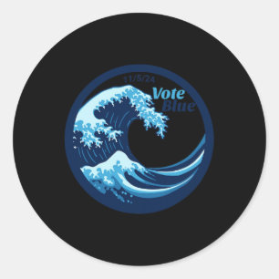 Vote Blue Wave Democrats Kamala Harris Election Da Classic Round Sticker