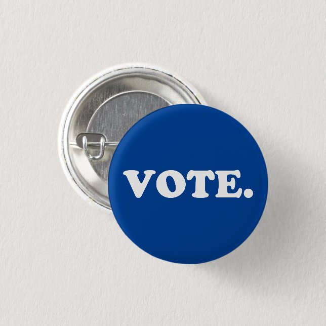 "Vote" blue white - 3 Cm Round Badge (Front & Back)