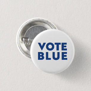 Vote Blue, white, blue pin button
