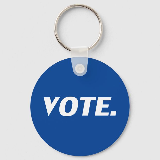 vote - blue white key ring (Front)