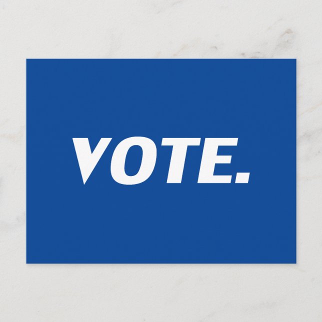 "Vote" blue white Postcard (Front)