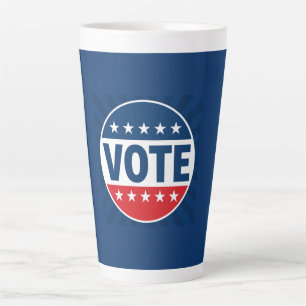 VOTE Bold Campaign Badge Design Latte Mug