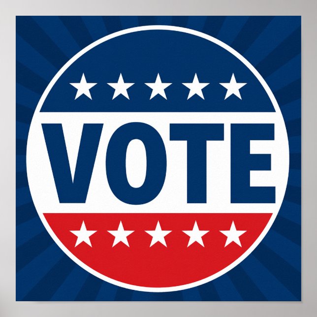 VOTE Bold Campaign Badge Design Poster (Front)