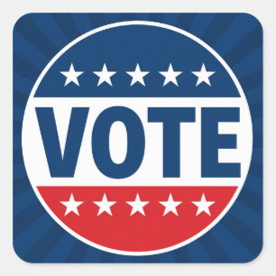 VOTE Bold Campaign Badge Design Square Sticker