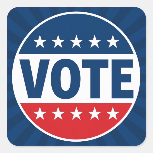 VOTE Bold Campaign Badge Design Square Sticker (Front)