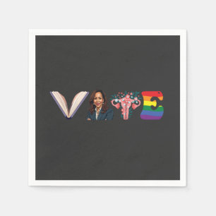 VOTE Books Uterus LGBT Kamala Harris Walz Election Napkin