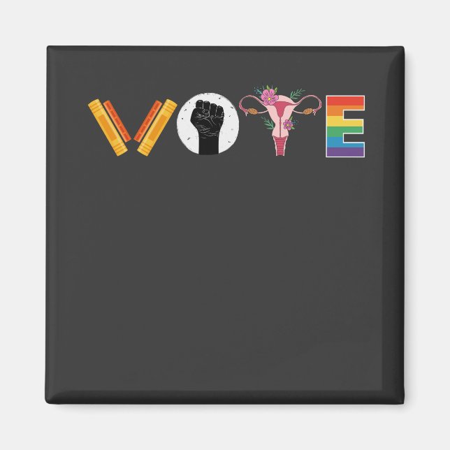 VOTE Books Uterus LGBT Support Magnet (Front)