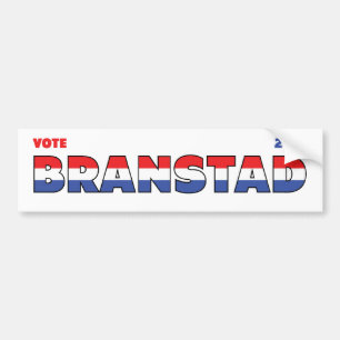 Vote Branstad 2010 Elections Red White and Blue Bumper Sticker