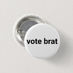 Vote brat kamala funny cool black and white 3 cm round badge