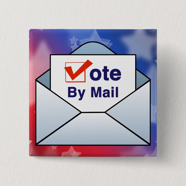 Vote By Mail 15 Cm Square Badge (Front)