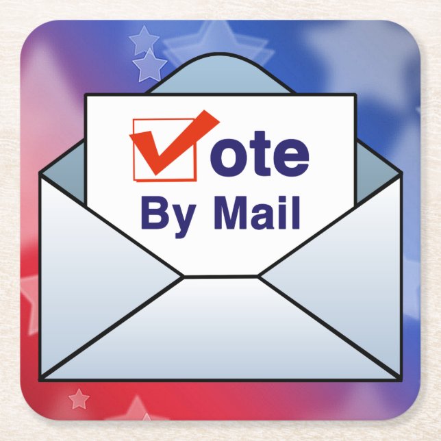 Vote By Mail Square Paper Coaster (Front)