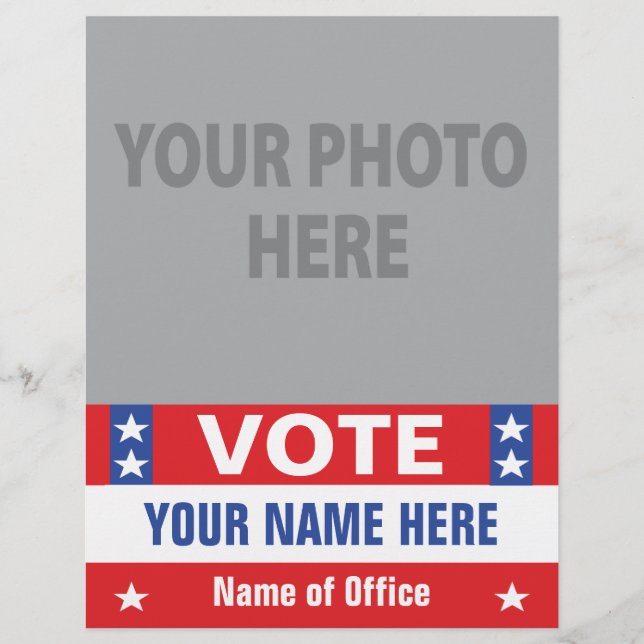 Vote Campaign red white blue stars Flyer (Front)