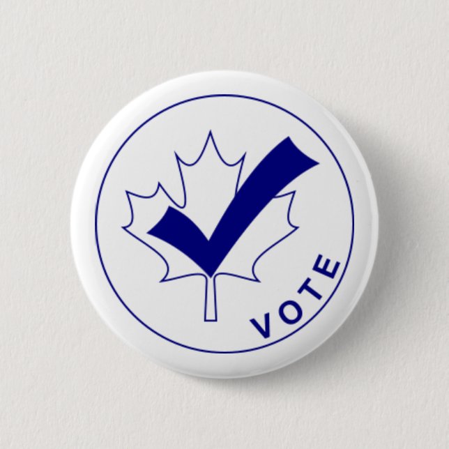 VOTE  Canada Button - Blue (Front)