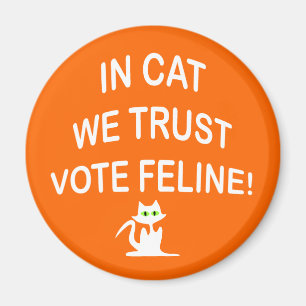 Vote Cat with White Text Magnet