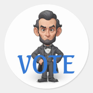 Vote Characture  Classic Round Sticker
