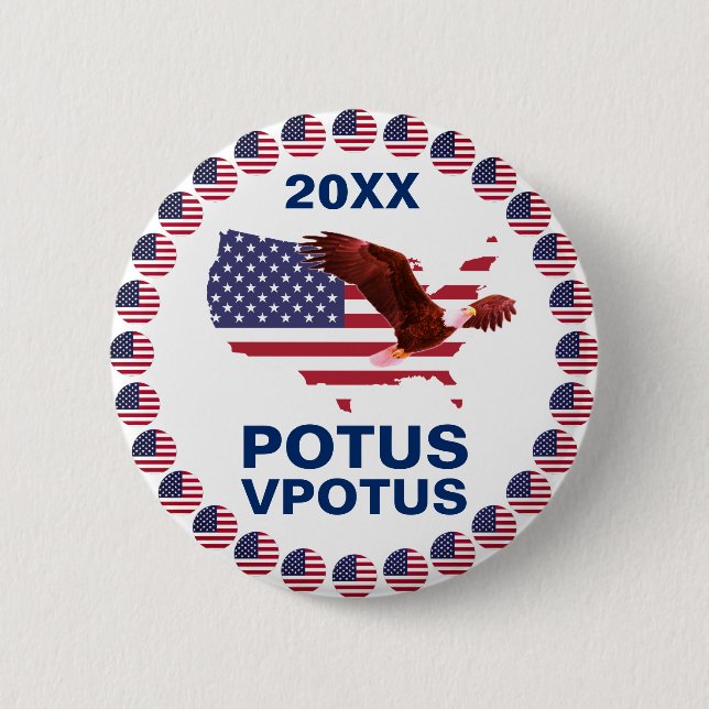 Vote Customisable Potus Election Eagle Button (Front)