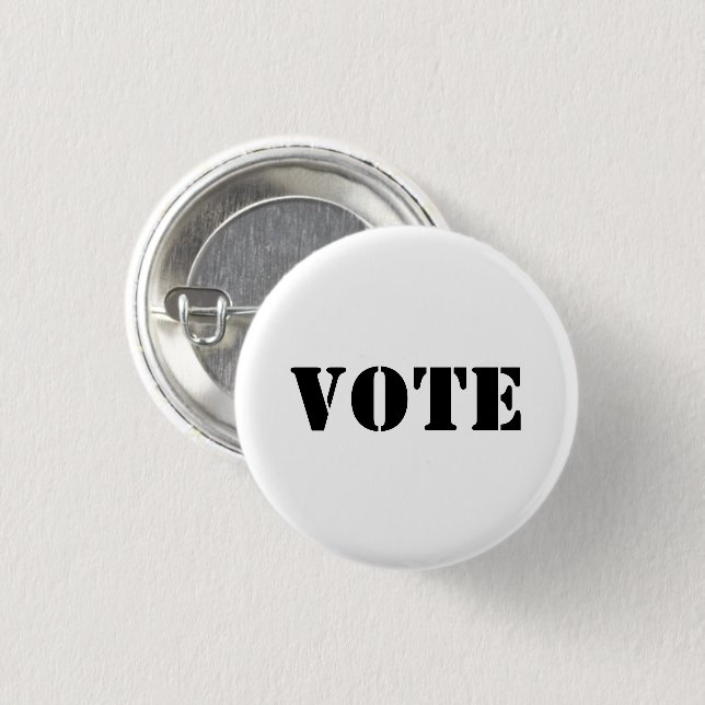 "vote"  - CUSTOMIZE TEXT & COLOR - Button (Front & Back)