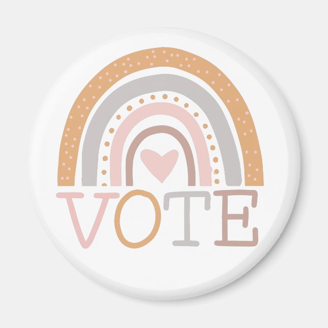 Vote | Cute Pastel Rainbow Text Design Magnet (Front)