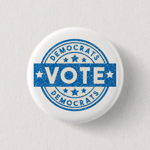 Vote Democrat 3 Cm Round Badge