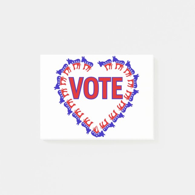 vote democrat donkey post-it notes (Front)