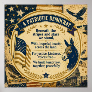 Vote Democrat Forward Together – Vintage Patriotic Poster