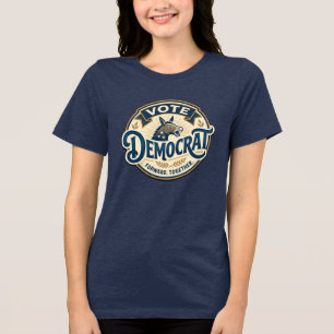 Vote Democrat Forward Together – Vintage Patriotic Tri-Blend Shirt
