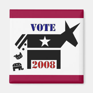 VOTE DEMOCRAT IN 2008 SQUARE MAGNET