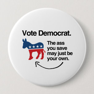 VOTE DEMOCRAT -.png 10 Cm Round Badge