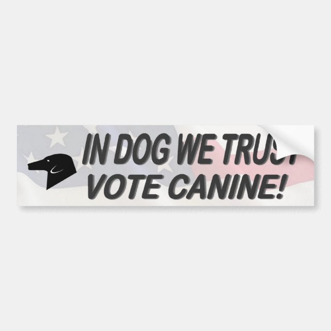 Vote Dog with American Flag Bumper Sticker (Front)