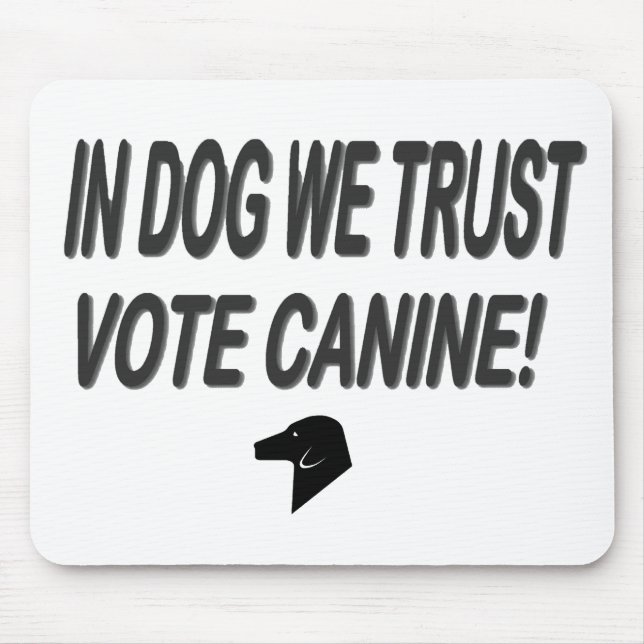 Vote Dog with Black Text Mouse Pad (Front)