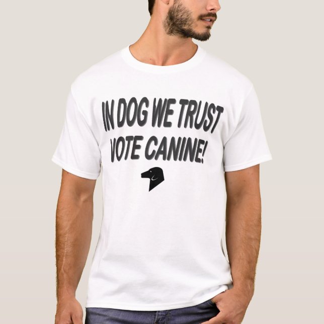 Vote Dog with Black Text T-Shirt (Front)