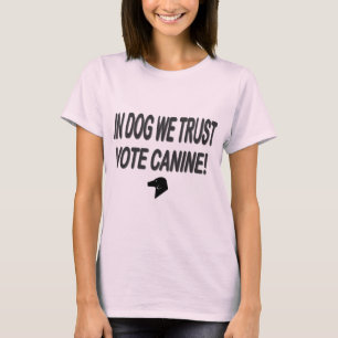 Vote Dog with Black Text T-Shirt