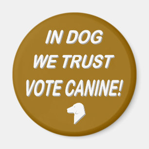 Vote Dog with White Text Magnet