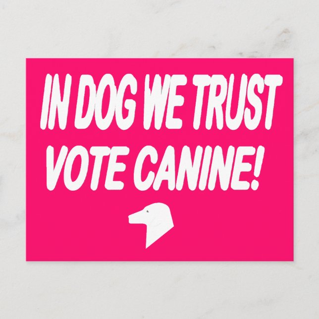 Vote Dog with White Text Postcard (Front)