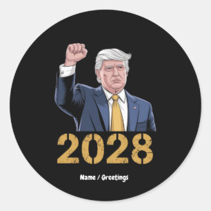 Vote Donald Trump 2028 Pro Trump USA Flag Classic Round Sticker