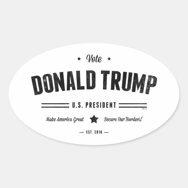 Vote Donald Trump Oval Sticker (Front)