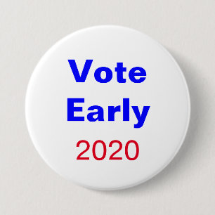 Vote Early Election 2026 Blue Red Politics 7.5 Cm Round Badge