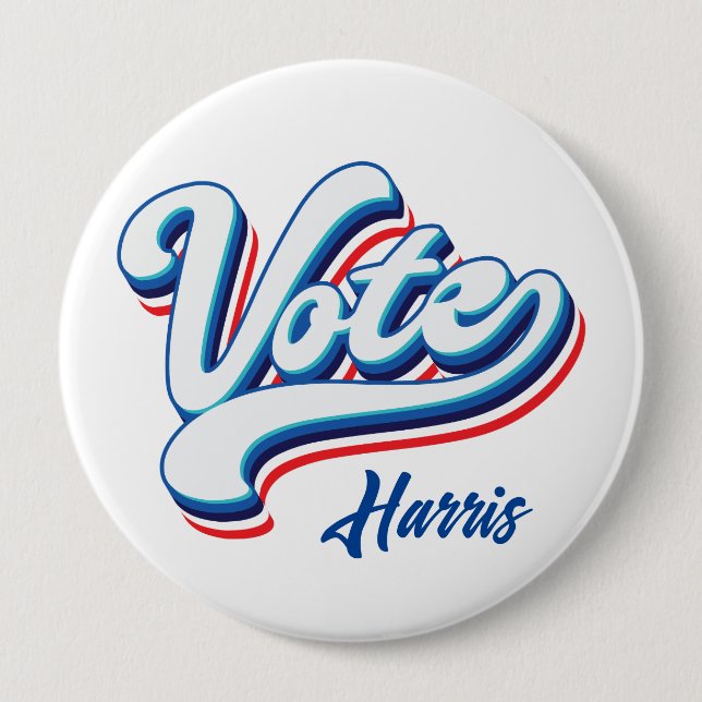 Vote Election Typography  10 Cm Round Badge (Front)