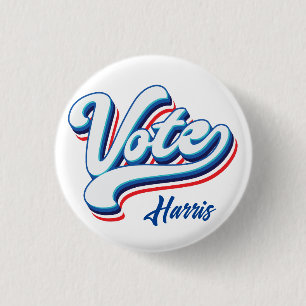 Vote Election Typography  3 Cm Round Badge
