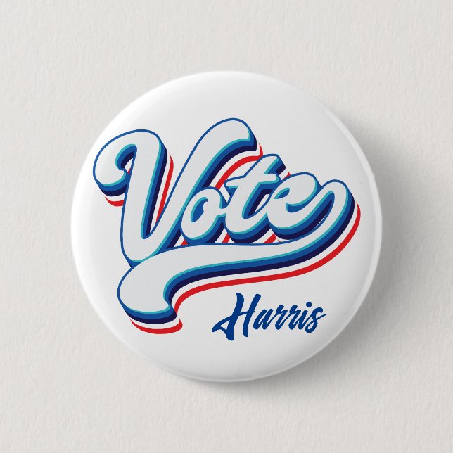 Vote Election Typography  6 Cm Round Badge (Front)