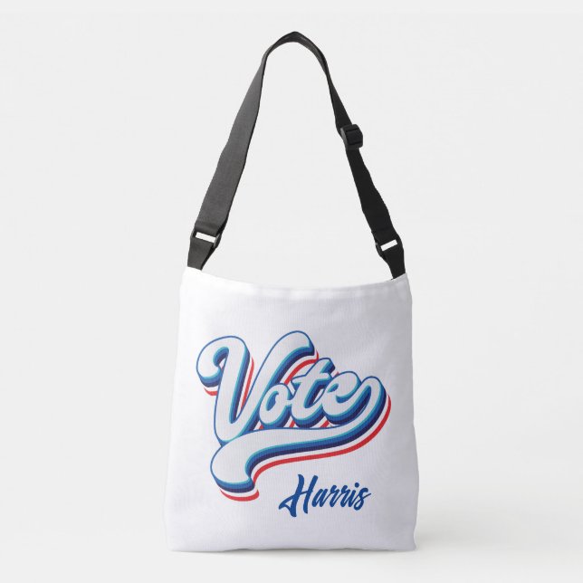 Vote Election Typography  Crossbody Bag (Front)