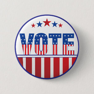 Vote Elections 6 Cm Round Badge