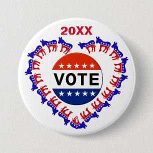 Vote Elections Democratic Button