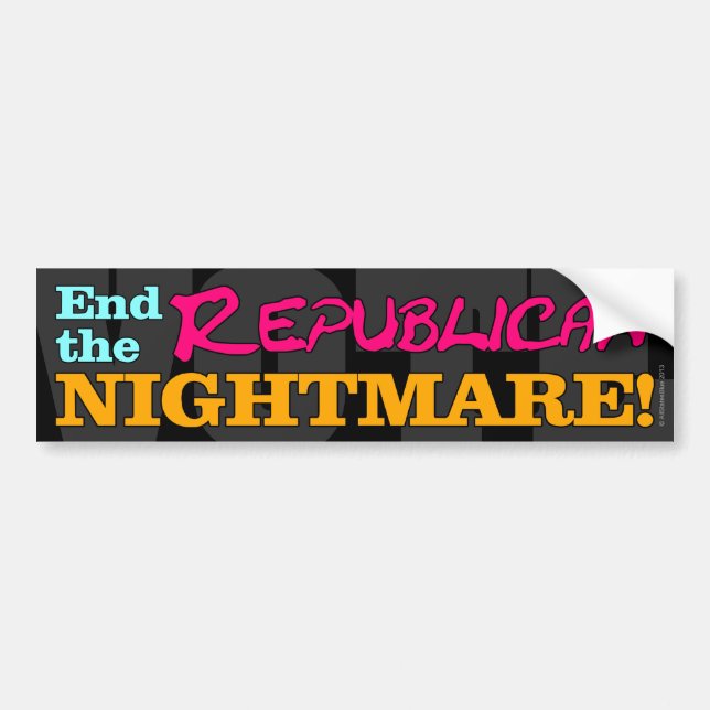 VOTE! End The Republican Nightmare Bumper Sticker (Front)