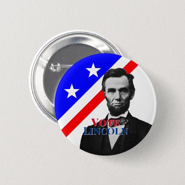Vote for Abraham Lincoln 6 Cm Round Badge (Front & Back)